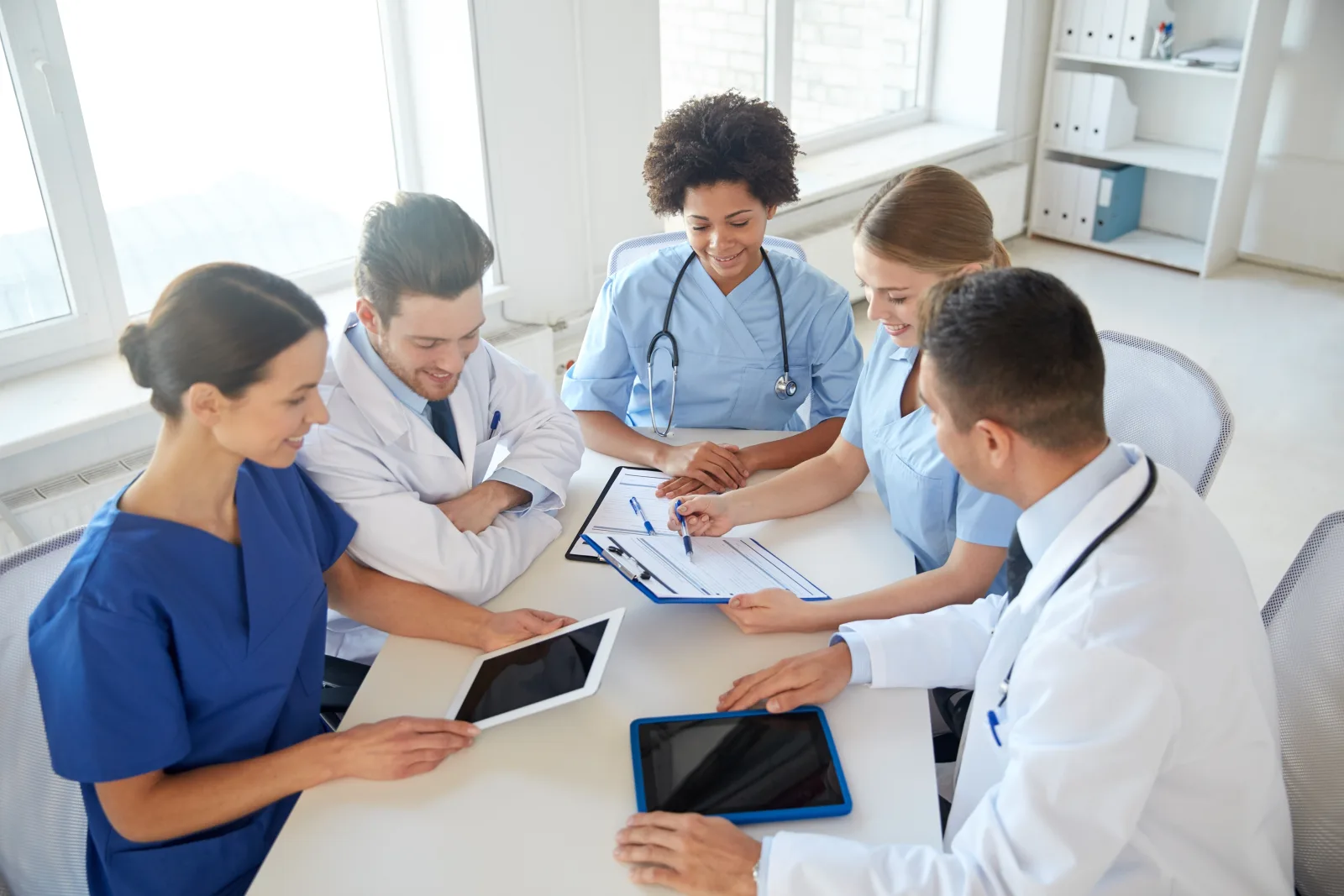 Practitioners in a healthcare environment